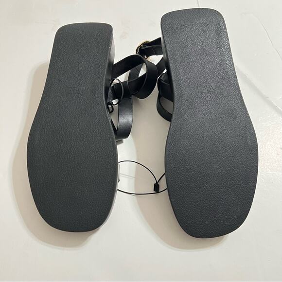 Zara Black Sandals with Gold Buckle - Picture 15 of 15